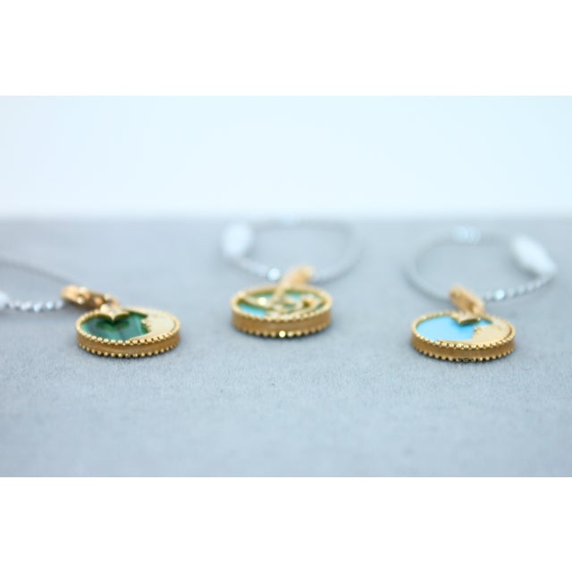 Diamond Lunar Moon Celestial Star Sky Gold Blue Lapis Lazuli Medallion Pendant For Sale - Image 12 of 18