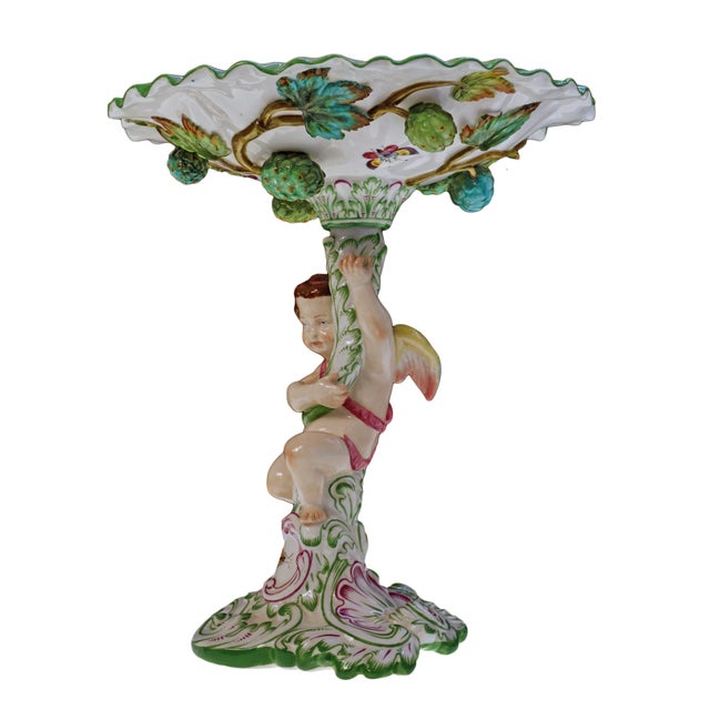 A rare and highly decorative pair of antique Spode Copeland botanical tazza compotes, dating to 1921. Each pedestal bowl...