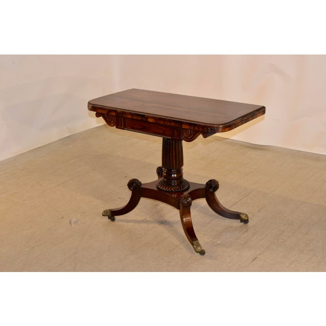 19th C. English Rosewood Game Table For Sale - Image 4 of 12