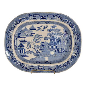 19th Century Staffordshire Blue Willow Platter