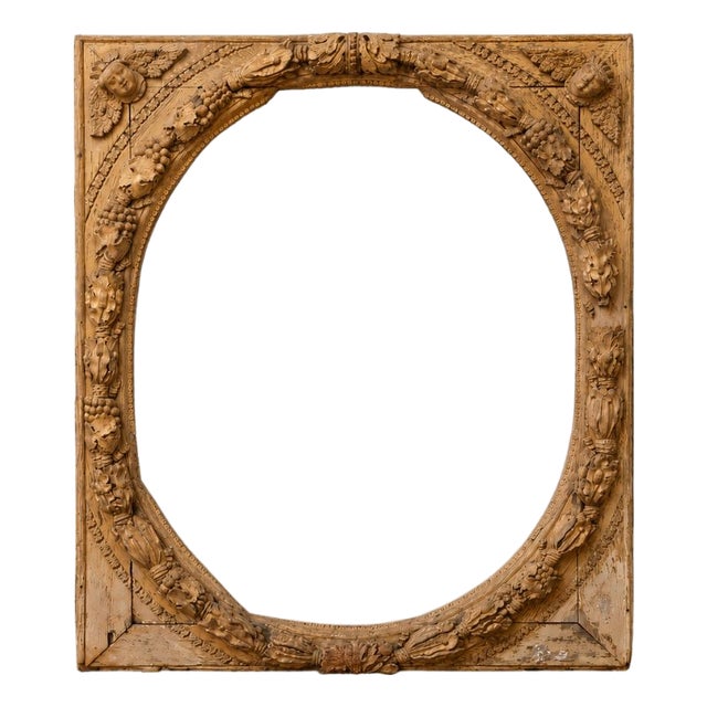 18th Century German Oak Carved Putti Frame For Sale
