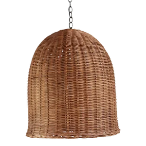 Coffee Stain Wicker Dome Pendant Lantern Small