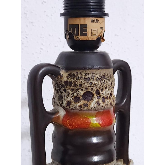 1970s West German Fat Lava Pottery Table Lamp Base by Walter Gerhards, 1970s For Sale - Image 5 of 6