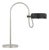 Thomas O'Brien by Visual Comfort Signature Oso 25" Arc Table Lamp in Polished Nickel with Matte Black Shade For Sale