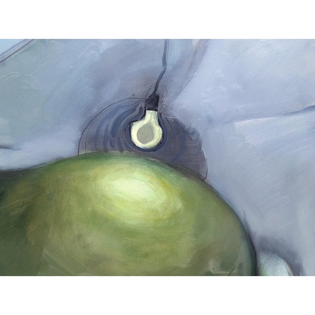 Contemporary Abstract Surrealist Painting of a Green Pear in a Bathtub, 21st Century For Sale - Image 9 of 10