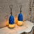 AMBIANIC presents 1950s Angelo Lelii fabulous Italian Blue Stelline Table Lamps Arredoluce Brass body aluminum shades...