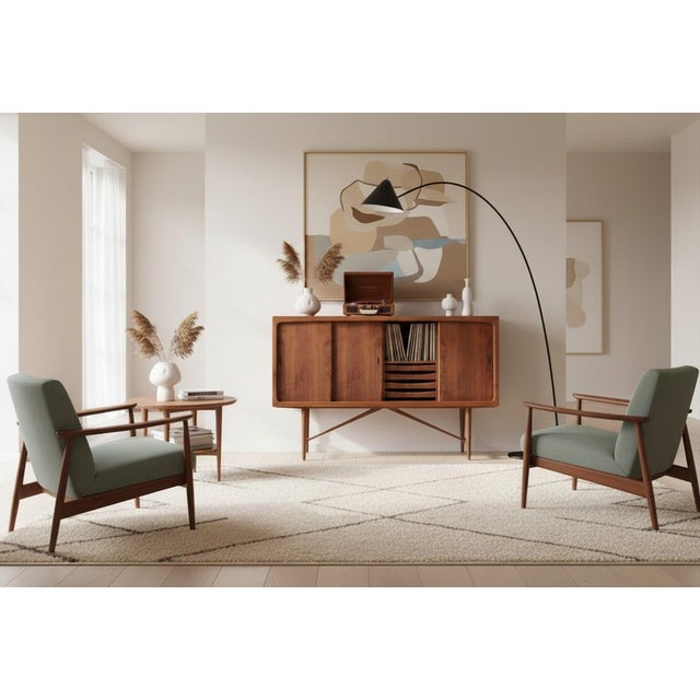 Brown Danish Teak Sideboard with Sliding Doors, 1960s For Sale - Image 8 of 18