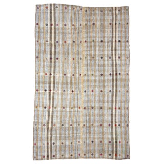 Vintage Embroidered Turkish Kilim Rug-6'8'x10'9" For Sale