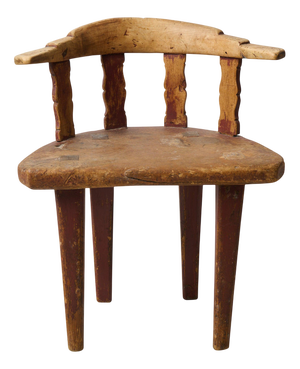 Swedish Rustic Folk Art Chair in Pine