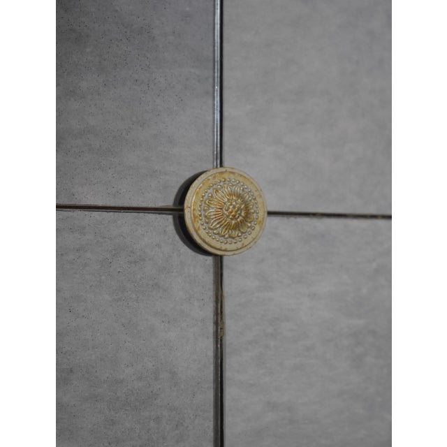 Traditional Large Gold Leaf Decorator Pier Mirror W. Distressed Glass For Sale - Image 3 of 9