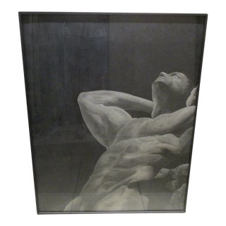 Contemporary Original Nude Male Drawing Signed Robn 2003, Framed For Sale