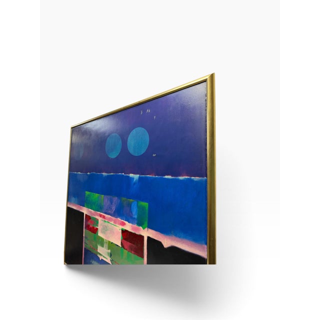 Textile Monumental Alvaro Herrán Chávez Abstract Oil Painting "Plenilunio", Bogota 1973 For Sale - Image 7 of 10