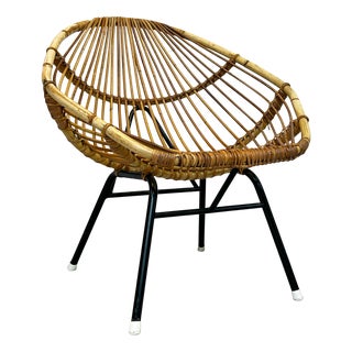 Bamboo and Rattan Chair attributed to Dirk van Sliedrecht for Rohé Noordwolde, 1950s For Sale