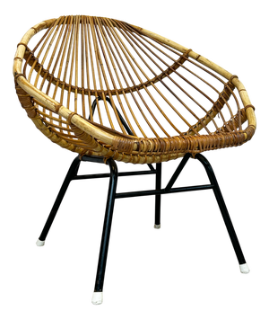 Bamboo and Rattan Chair attributed to Dirk van Sliedrecht for Rohé Noordwolde, 1950s