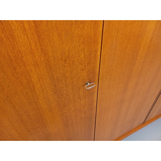 Wood Mid-Century Scandinavian-Style Teak Wardrobe, 1960s For Sale - Image 7 of 16