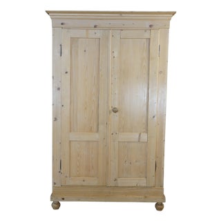 Antique European Farmhouse Pine Knockdown Armoire Linen Press Larder Cupboard For Sale