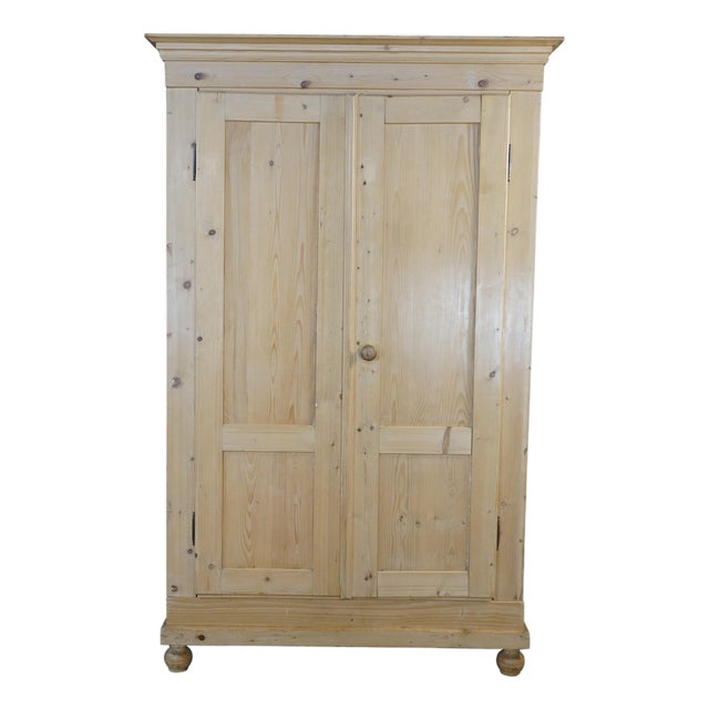 Antique European Farmhouse Pine Knockdown Armoire Linen Press Larder Cupboard For Sale