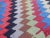 Hot Pink 1960s Turkish Blue Wool Diamond Kilim Rug 2'11" X 4'2" For Sale - Image 8 of 11