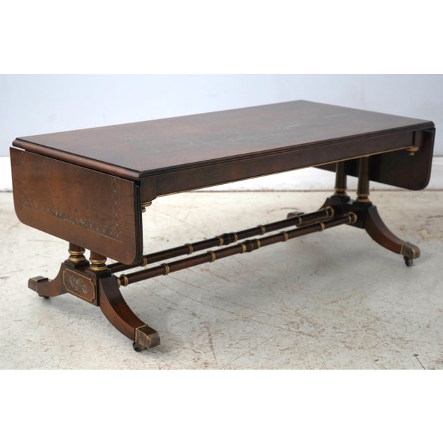 Age: Approx. 25 Years Old Details: Nice Decorator Table Stunning Chinoiserie Decorated Finish Bamboo Turned Stretcher Base...