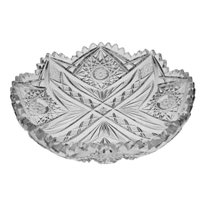American Brilliant Period Small Hobstar Cut Glass Dish