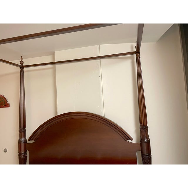 American Bombay Company Mahogany Four Poster Bed With Canopy For Sale - Image 3 of 10