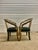 Black 80s Sculptural Armchairs With Zebra Patterned Wood Frames and Black Suede Upholstery a Pair . For Sale - Image 8 of 12