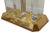 1980s Vintage Karl Springer Gold Plated Over Brass and Arched Lucite and Glass Console Table For Sale - Image 5 of 12