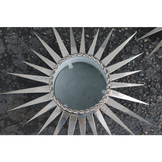 Metal 1970's Mid Century Modern Ultra High Quality Celestial Starburst Nickel Pendant Ceiling Fixtures From Miami Beach Alexander Hotel Set of 3 For Sale - Image 7 of 18