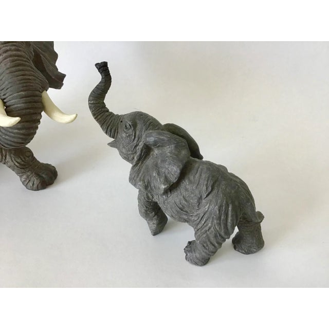 1990s Ceramic Elephant Figurines - Set of 2 For Sale In Las Vegas - Image 6 of 9