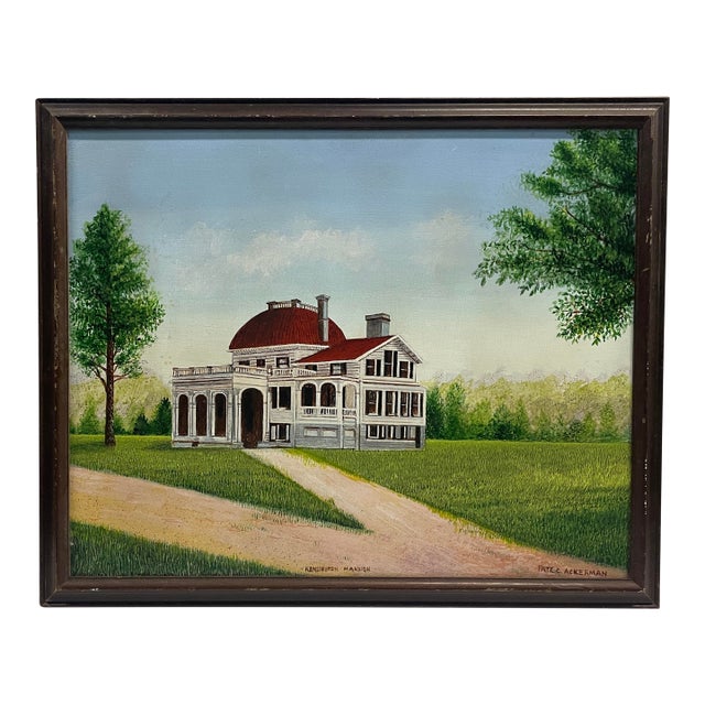 South Carolina Folk Art Painting of Kensington Plantation by Pate Ackerman For Sale
