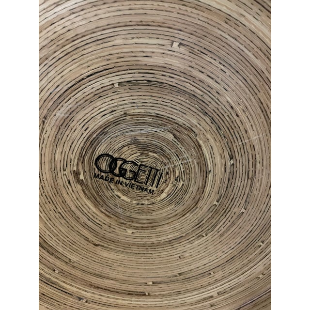 Oggetti Set of Five Oggetti Postmodern Coiled Bamboo Lidded Boxes Graduated Sizes For Sale - Image 4 of 4