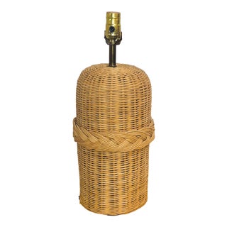 1960 Boho Chic Wicker Table Lamp For Sale