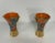 1940s Italian Art Deco Flowers Painted Ceramic Vases, 1940s, Set of 2 For Sale - Image 5 of 10