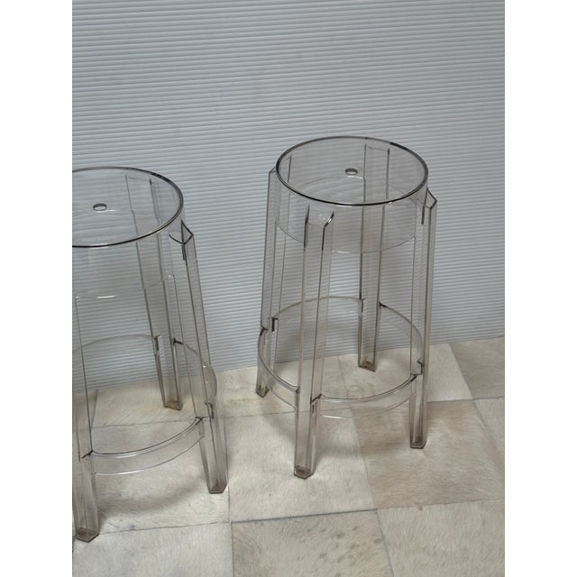 Philippe Starck for Kartell Charles Ghost Counter Stools, Pair For Sale - Image 12 of 12