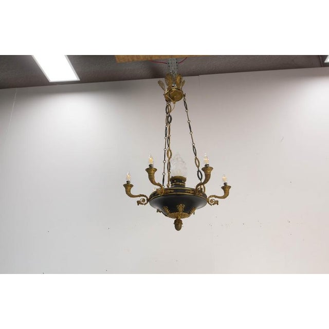 French Empire Style Lustre Bronze and Glass Chandelier, 1890 For Sale - Image 9 of 17