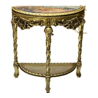 French Style Console Marble Topped For Sale