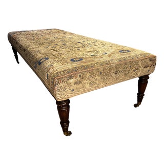 Early 20th Century Upholstered Tapestry Ottoman For Sale