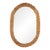Sanded Teak Oval Wall Mirror For Sale