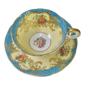 Aynsley Vintage Hand Decorated Floral Bouquet Cup & Saucer Set- 2 Pieces