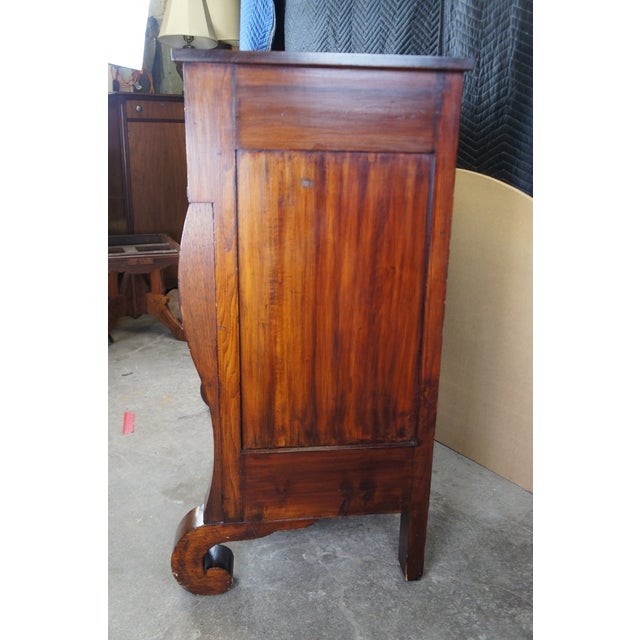 Antique American Empire Flame Mahogany Tallboy Dresser Chest of Drawers For Sale - Image 11 of 12