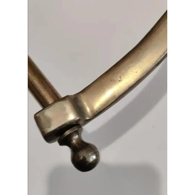 Brass Vintage Brass Decorative Ice Block Tongs Towel Bar For Sale - Image 8 of 10