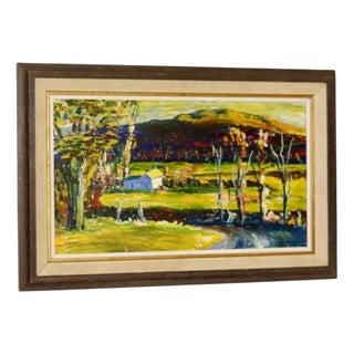 R Torrent, Countryside Serenity, 1960s, Oil on Board, Framed For Sale
