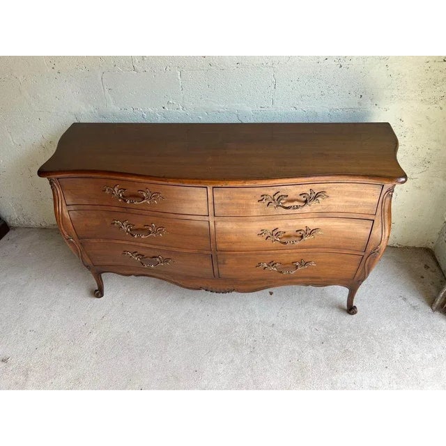 Early 20th Century Early 20th Century Vintage French Provincial Louis XV Style Fruitwood Bureau Dresser For Sale - Image 5 of 12