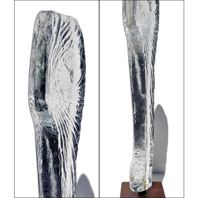 Mid-Century Modern Bengt Edenfalk for Skruf Sweden Vintage MCM Ice Glass Sculpture For Sale - Image 3 of 6