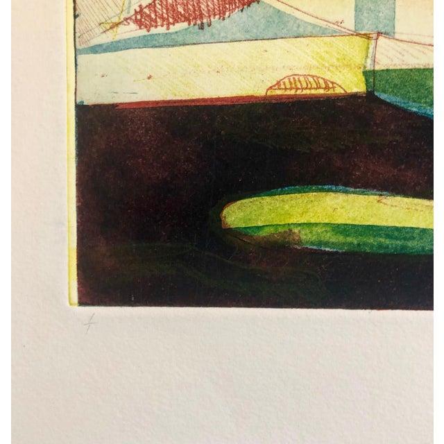 Pierre Obando, Abstract Modernist Colorful Bold Monoprint Monotype Painting Print Pierre Obando, 1997 For Sale - Image 4 of 6