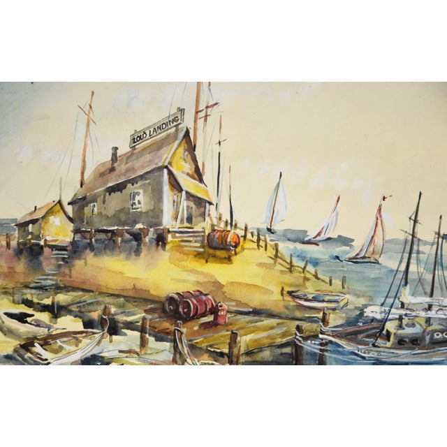 Lou's Landing - Original Watercolor On Paper Original watercolor on paper by Ray Skelton (American 20th c.), depicting a...