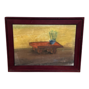 1990s Still Life Pastel Art Drawing P. Romo