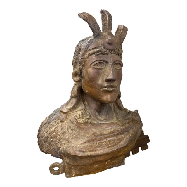 Beautiful Bronze Bust of Meso-American Figure For Sale