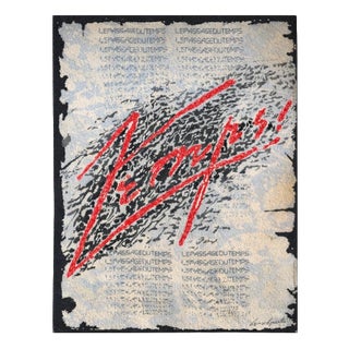 Hand-Tufted Wool The Passage of Time Art Tapestry by Bernard Quentin, France, 1998 For Sale