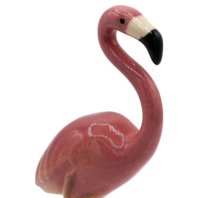 Pink Mid-Century Ceramic Curious Watcher Pink Flamingo Tabletop Statue by Metlox For Sale - Image 8 of 9